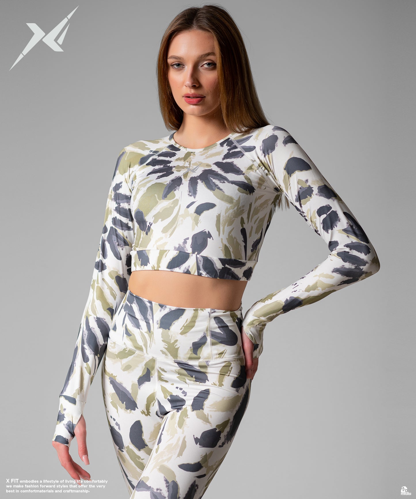 Crop Top Gray*WoodOlive