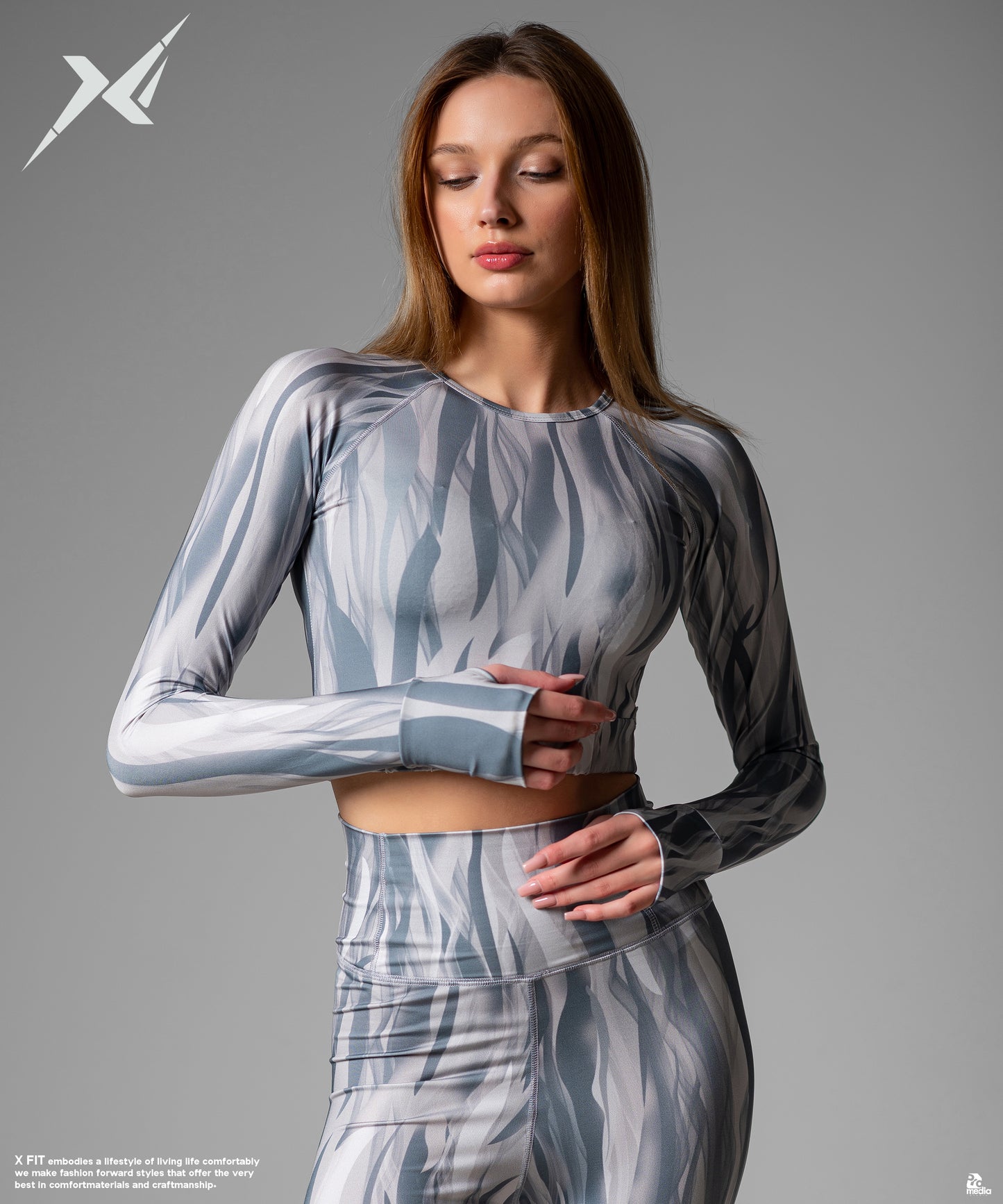 Crop Top Gray*Striped