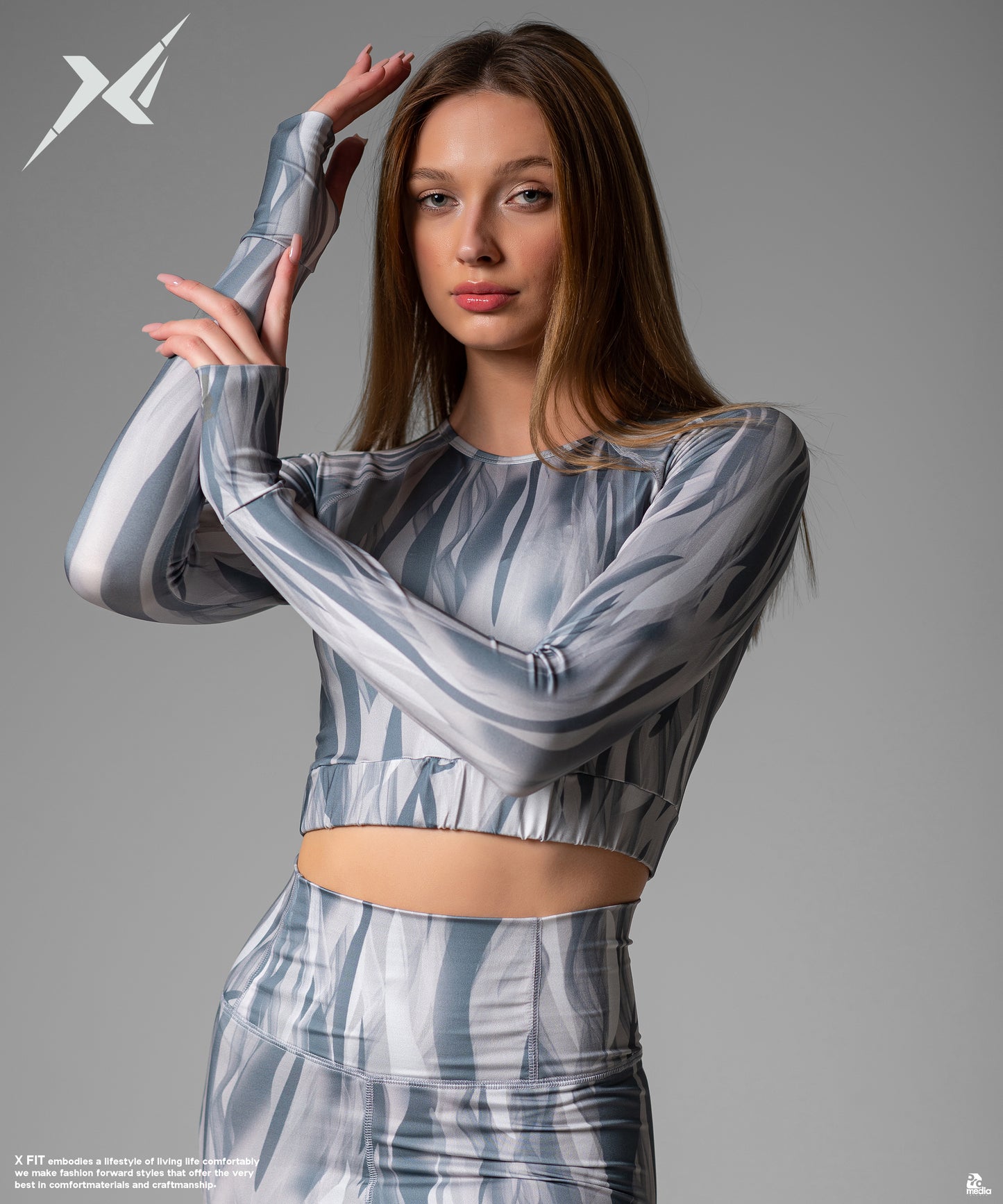Crop Top Gray*Striped