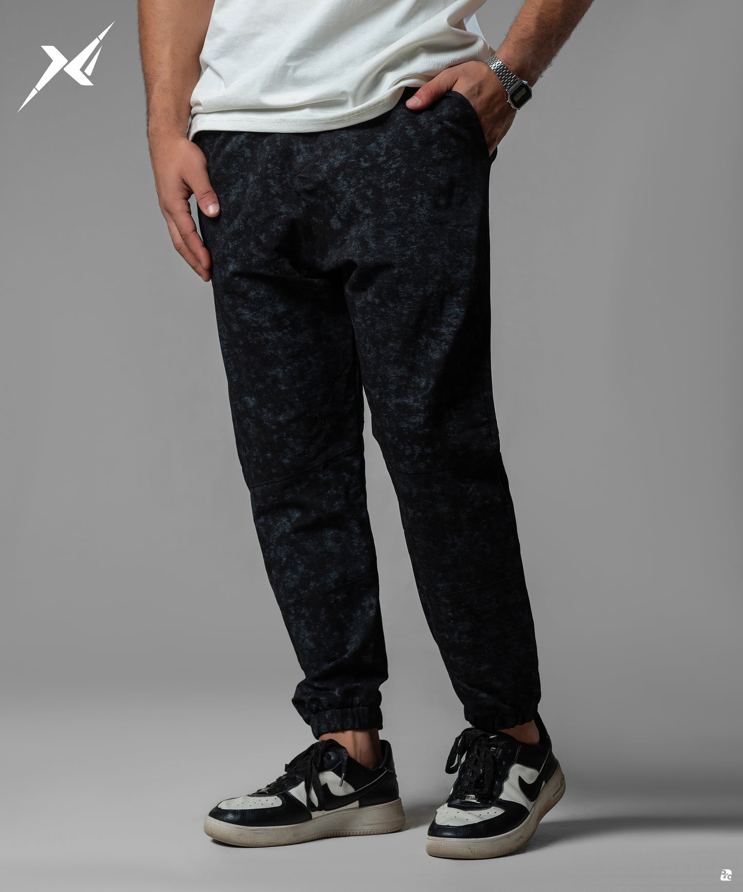 Marble Washed Black Soft Pant