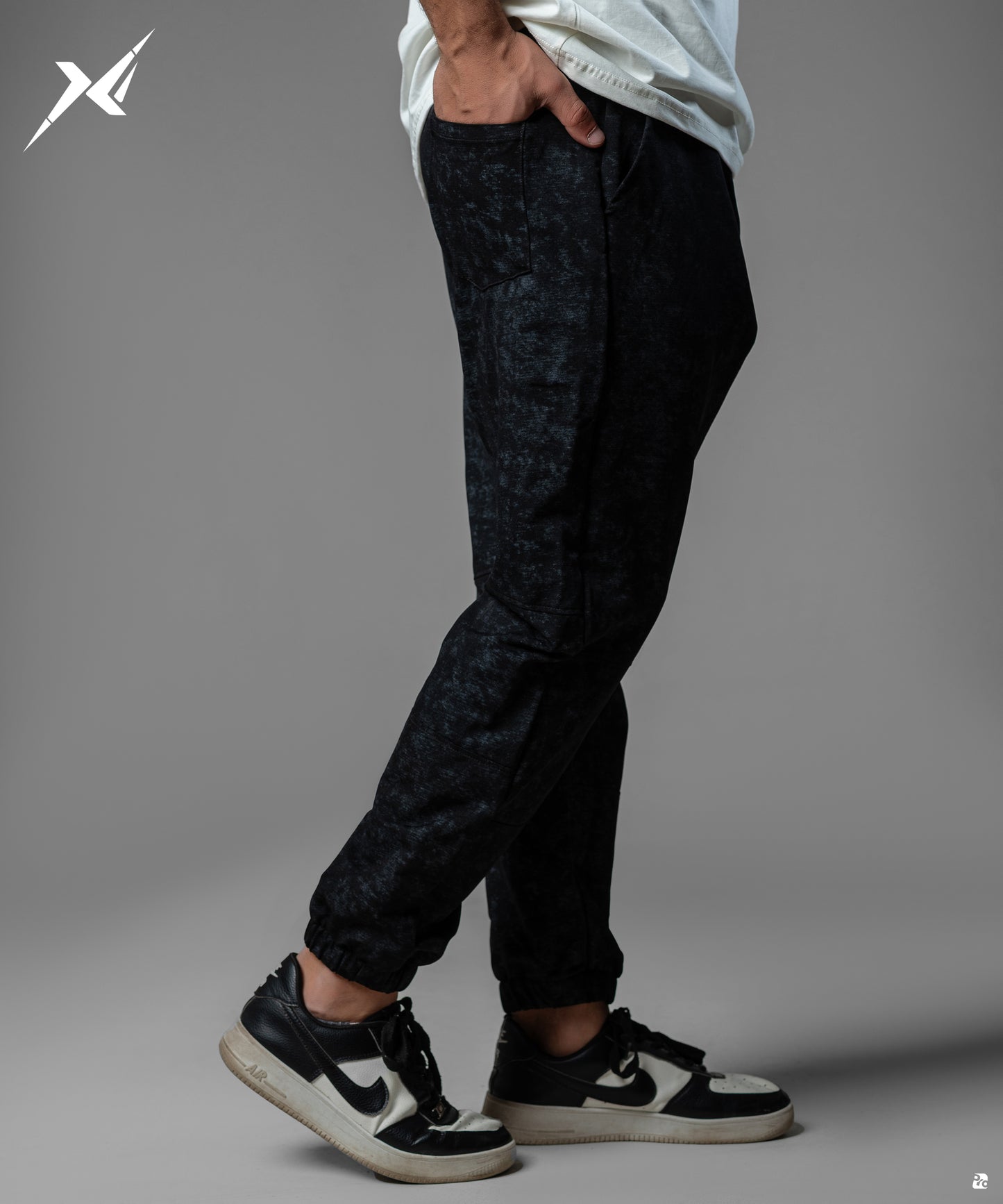 Marble Washed Black Soft Pant