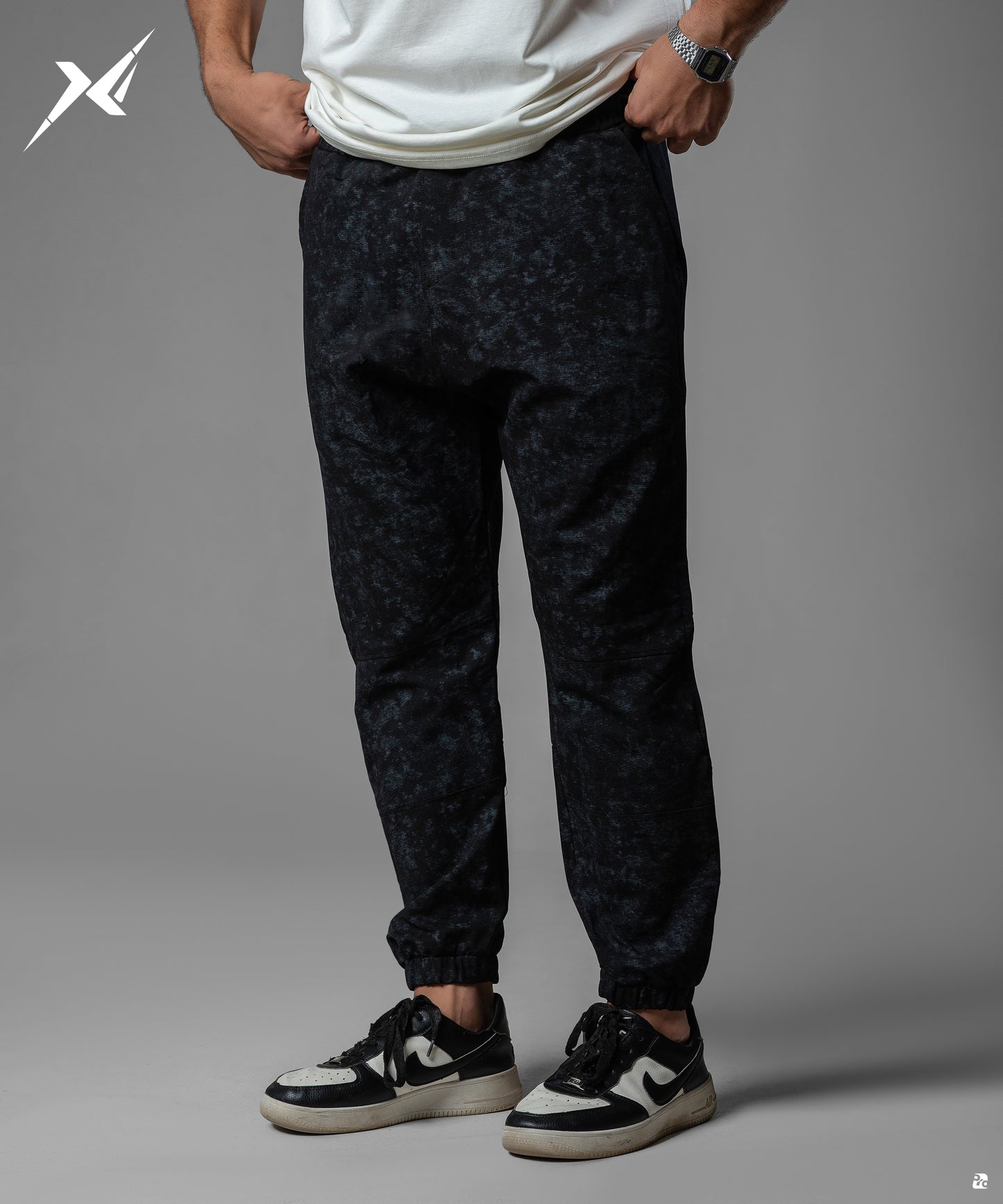 Marble Washed Black Soft Pant