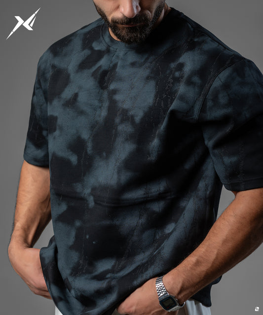 Black T-shirt Cutting print